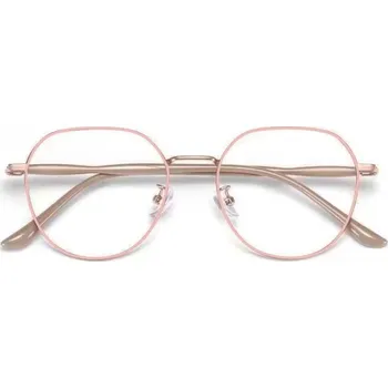 Brýlová obroučka Dámské polygonové brýle proti modrému světlu - Růžovo zlaté