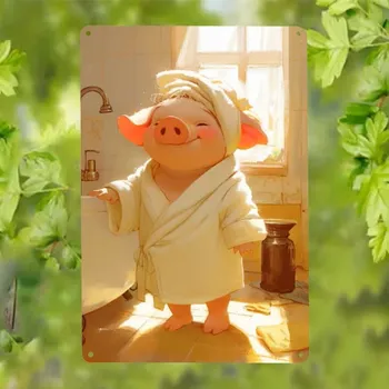 Plechová cedule BAF 2D Plechová cedule Selátko v županu 30x20 cm