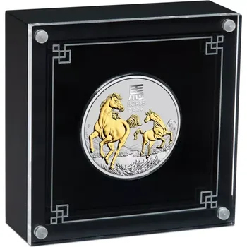 Stříbrná pozlacená mince Rok Koně 1 Oz 2026 - LUNÁRNÍ SÉR...