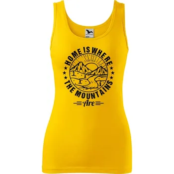 Dámské tílko s potiskem Home is where Velikost: XL, Barva: Žlutá