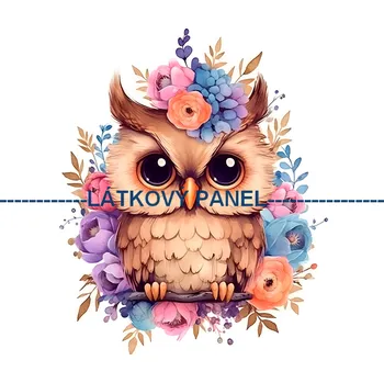 Látkový panel - Sovička - PT-64 Velikost: 20x20cm, Materiál: Úplet