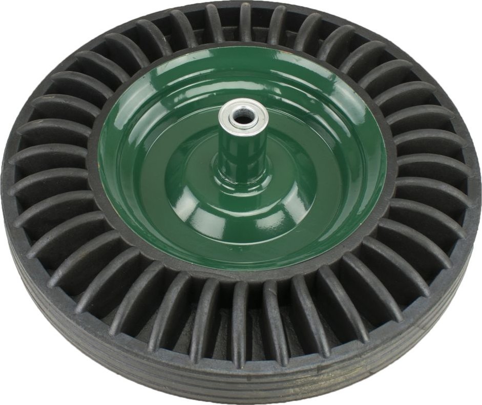 STREND PRO Kolo ke kolečku, plná pryž, 390mm, na hřídel 16mm, plechový disk