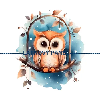 Látkový panel - Sovička - PT-63 Velikost: 20x20cm, Materiál: Kočárkovina