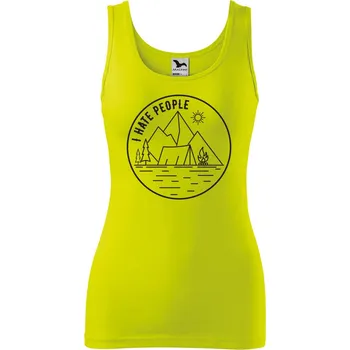 Dámské oblečení Dámské tílko s potiskem I hate people Velikost: 2XL, Barva: Limetková