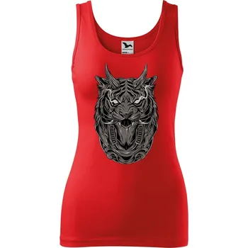 Dámské tílko s potiskem Tygr robot Velikost: S, Barva: Červená