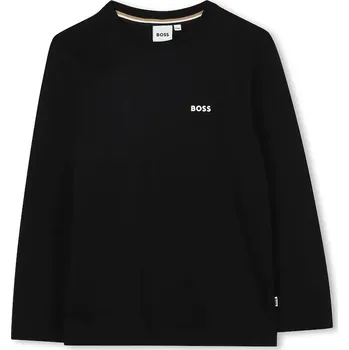 Chlapecké tričko Dětské bavlněné tričko s dlouhým rukávem BOSS černá barva, s potiskem, J52364 J52364.102.108 99X, vel. 108