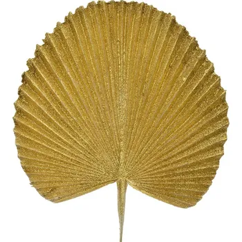 Bytová dekorace Zlatá vánoční umělá třpytivá dekorace list - 25*1*36 cm