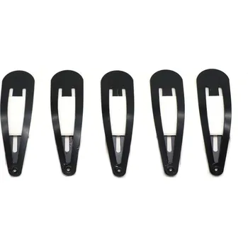 Černé matné kovové sponky na vlasy, 5 ks