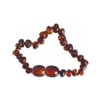 Šperk Baltský jantar Jantarový náramek pro děti proti bolesti leštěný koňak
