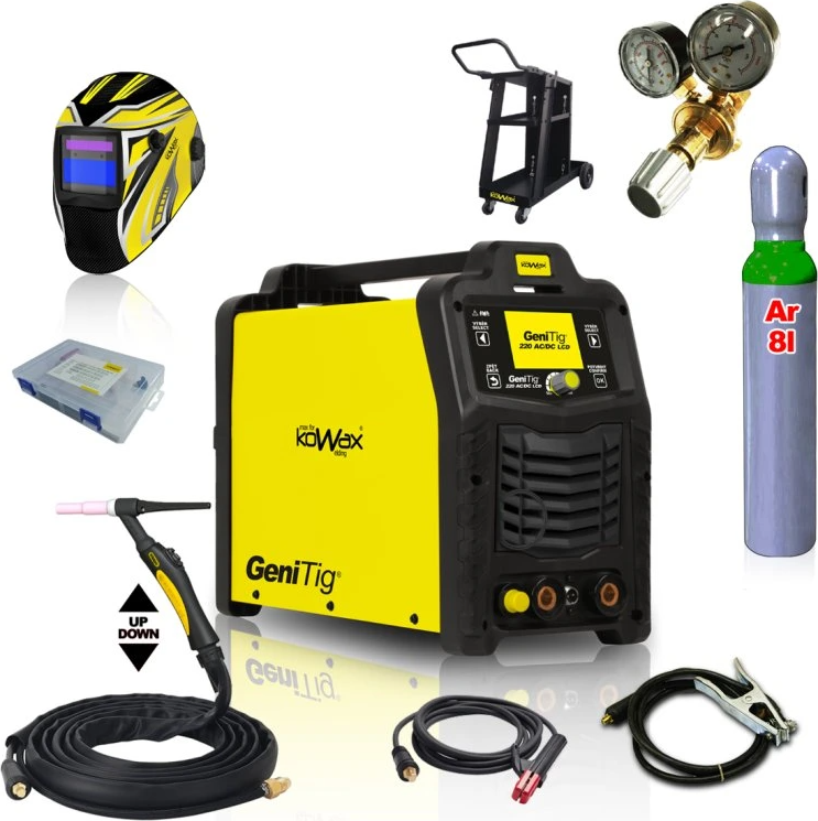 Kowax GeniTig 220AC/DC Svářecí invertor Set 6 (AC/DC TIG/MMA)