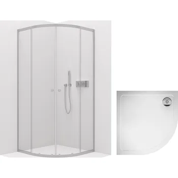 CERANO – Sprchový kout Orso L/P 6 mm - chrom + CERANO - Sprchová vanička Piato - bílá lesklá - 100x100 cm