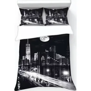 Povlečení NOVINKA 2025! Sada bavlněného povlečení s 3D efektem NEW YORK 140x200/70x90cm + POVLAK POLŠTÁŘEK ZDARMA!