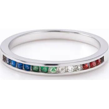 Prsten Stříbrný prsten s barevnými zirkony - jemná hra barev, která ozdobí každý okamžik - ve velikostech 55, 59 55