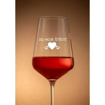 Sklenice Sklenička na víno "ŠTĚSTÍ", 1ks