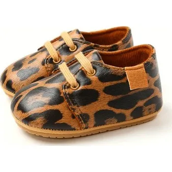 Dětská sálová obuv Retro kožené protiskluzové capáčky (SKLAD) Barva: tygrovaná, Velikost: 13 (13-18 m)