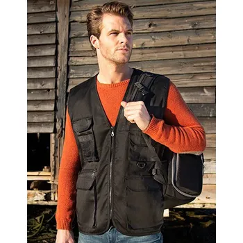 Pánská bunda Result WORK-GUARD Safari vesta a Barva: Oranžová, Velikost: XL G_RT45