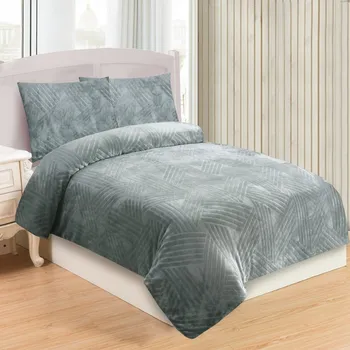 Povlečení Povlečení Mikroplyš Velvet 140x200, 70x90 cm světle šedé