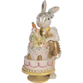 Clayre & Eef - Dekorativní figurka králičí mamky s dortem 6PR6042