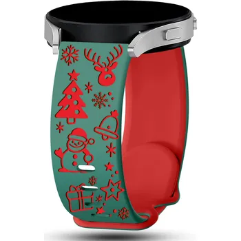 Chytré hodinky Gravírovaný vánoční řemínek 22mm Barva: Zeleno-červený