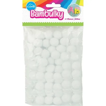 Bambulky Luma bílé, 60ks, 15mm