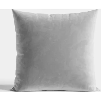 Povlak na dekorativní polštářek Sametový povlak na polštář, 40x40cm, světle šedá