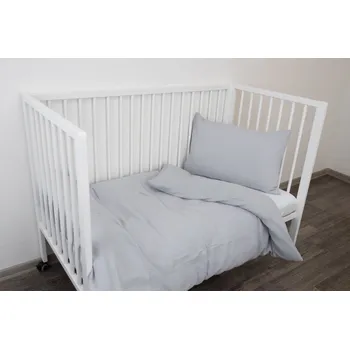Povlečení Podpěrová s.r.o. Mušelínové povlečení do postýlky ŠEDÉ Velikost: 90x135 cm, 40x60 cm N