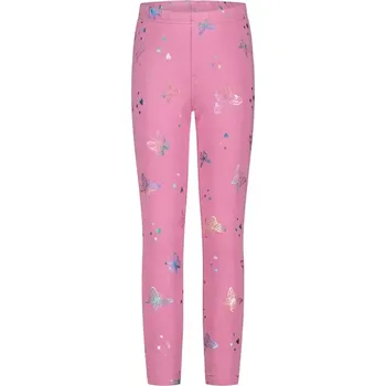 Dívčí legíny Dívčí zateplené legíny Salt and Pepper světle růžové s motýlky velikost 128 (55520228030 8325)