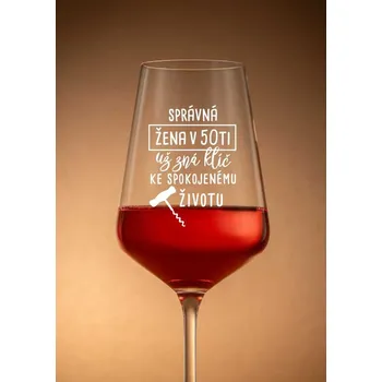 Sklenice Sklenička na víno "SPRÁVNÁ ŽENA", 1 ks