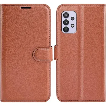 Pouzdro na mobilní telefon Litchi PU kožené peněženkové pouzdro na mobil Samsung Galaxy A53 5G - hnědé