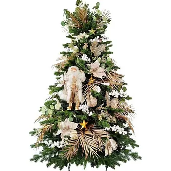 Vánoční stromek LAALU Vánoční stromek zdobený - NĚŽNÁ CHAMPAGNE II, 106 ks ozdob, 210 cm