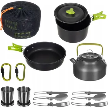Velká Sada Kempingového Nádobí 18v1 Hrnec Pánev Kemping XL