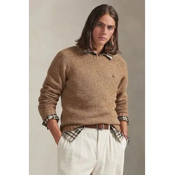 Pánský svetr Svetr s příměsí vlny Polo Ralph Lauren zelená barva, 710982142 82X, vel. XL