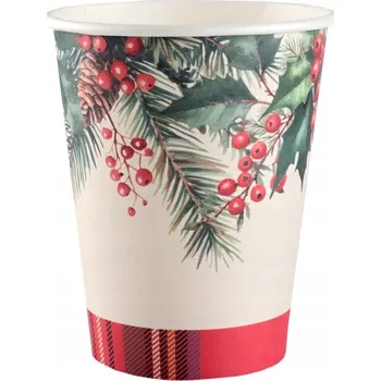 Party nádobí PAPÍROVÉ KELÍMKY VÁNOČNÍ KOSTKA 270 ML 10 KS VÁNOCE