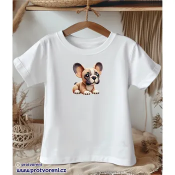 Trička s potiskem Tričko s potiskem, dětské, PES BULDOČEK - háčkovaný, 1 ks zvolte VELIKOST trička ZDE:: 3/4 let Beagle