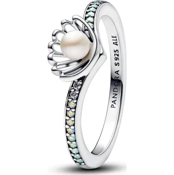 Prsten PANDORA Prsten Disney Princezna s upravenou sladkovodní kultivovanou perlou 56