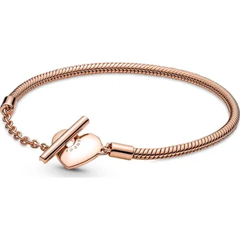 Náramek PANDORA hadovitý řetízkový náramek Moments Srdce s T-prvkem