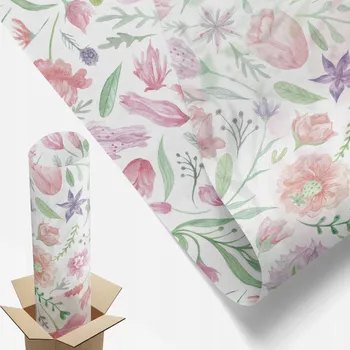 Obraz Mléčná Fólie S Potiskem pro Dekoraci Oken a Skel 50x100 cm - Květinový Vzor