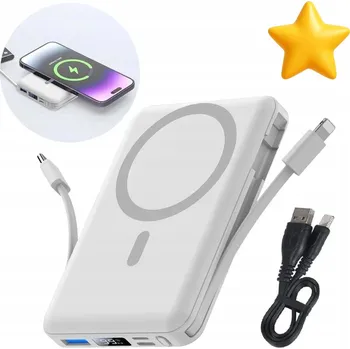 Powerbanka MAGNETICKÁ POWERBANKA S LCD DISPLEJEM MAGSAFE 10000MAH BEZDRÁTOVÉ NABÍJENÍ QC 20W