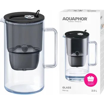 Obraz FILTRAČNÍ KONVICE AQUAPHOR GLASS ČERNÁ 2,5 L S FILTREM MAXFOR PLUS MG