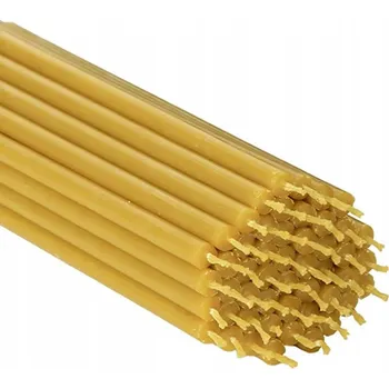 Svíčka Świece z naturalnego wosku pszczelego rituální církve 15 cm žluté 10 ks