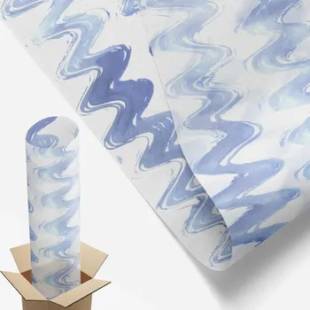 Obraz Fólie na sklo chránící soukromí 100 x 100 cm Modré vlny