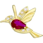 Goldstore Zlatý přívěsek kolibřík rubín a zirkon Váha: 1.12 g