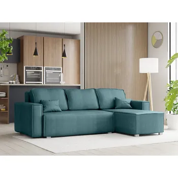 Sedací souprava Petrolejová rohová pohovka SMART COSARO, oboustranná + 2 polštářky ZDARMA Poso 125