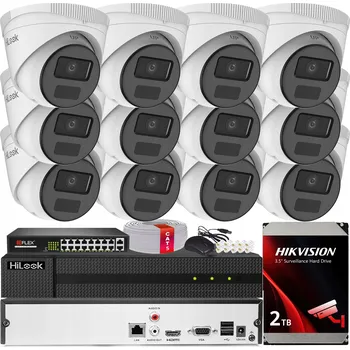 Bezpečnostní kamera SADA POE MONITORINGU PRO 12 KAMER 2MPx IR20m Hilook Hikvision HDD 2TB