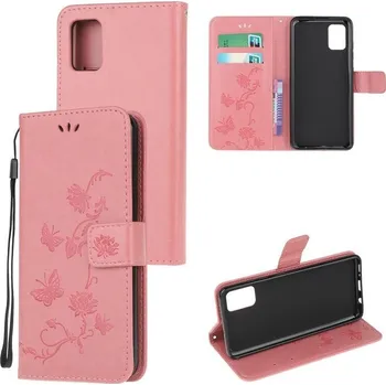 Pouzdro na mobilní telefon Flowers PU kožené peněženkové pouzdro na mobil Xiaomi Poco M3 - růžové