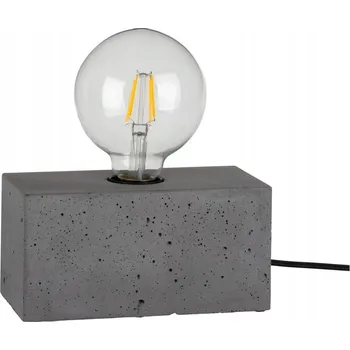 Lampička Silná Dvojitá Stolní Lampa 1xE27 Max.25W Šedý Beton/Černý PVC Kabel