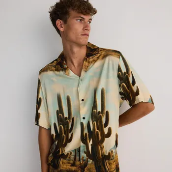 Pánská móda Reserved - Viskózová košile comfort fit - vícebarevná - 249CA-MLC - 249CA-MLC-M