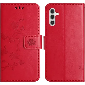Pouzdro na mobilní telefon Flower knížkové pouzdro na Samsung Galaxy A56 5G - červené
