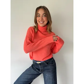 Dámský svetr Mishel Svetr s rolákem Baby alpaka oranžová Velikost: UNI
