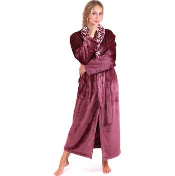 Dámský župan dámský župan Flora se šálovým límcem S Mauve wine